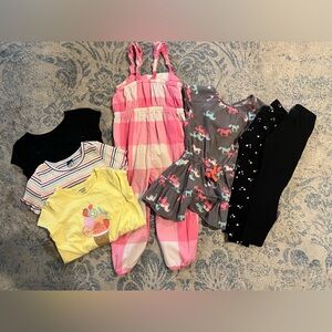 3T Girls Clothes Bundle (3 shirts, 1 romper, 1 dress, 2 leggings)
